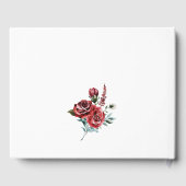 赤面ピンクピーチアンドコーラル結婚フローラ ゲストブック (裏面)