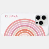 赤面ピンクピーチオレンジレッドミッドセンチュリーストライプズ Case-Mate iPhoneケース (裏面 (横))