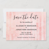 赤面ピンクピーチコーラルフローラ日付写真を保存 セーブザデート (裏面)