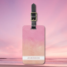 赤面ピンクピーチスタイリッシュラグジュアリー抽象芸術シックかわいい ラゲッジタグ