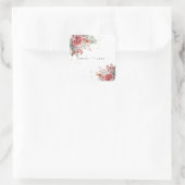 赤面ピンクピーチダスティブルー結婚ズ スクエアシール (バッグ)