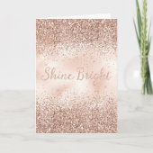 赤面ピンクピーチバラグリッターシャインブライト引用文 カード (正面)