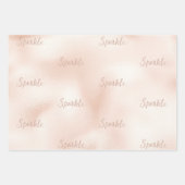 赤面ピンクピーチバラグリッタースパークルシャイン ラッピングペーパーシート (正面3)