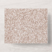 赤面ピンクピーチバラグリッターハート オールインワン招待状 (裏面)