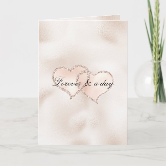 赤面ピンクピーチバラグリッツハート カード (正面)