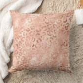 赤面ピンクピーチバラ金ゴールドヒョウ クッション (ブランケット)