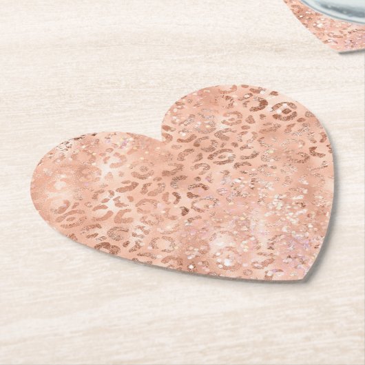 赤面ピンクピーチバラ金ゴールドヒョウ ペーパーコースター (アングル)