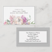 赤面ピンクピーチパープルフローラ水の色結婚の 名刺 (正面/裏面)