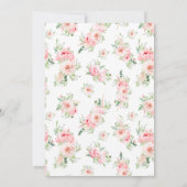 赤面ピンクピーニーガーデン |モダンブライダルシャワー 招待状 (裏面)