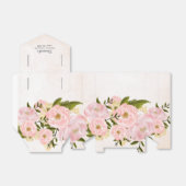 赤面ピンクピーニーズウォーターカラーブライダルシャワー フェイバーボックス (折り畳みなし)