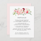 赤面ピンクピーニー結婚フローラズゲスト詳細 エンクロージャーカード (正面/裏面)