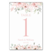 赤面ピンクピーノユーカリプ結婚タスグリーンリー テーブルナンバー (裏面)