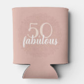 赤面ピンクファブラスフローラマンダラ50誕生日 缶クーラー (裏面)