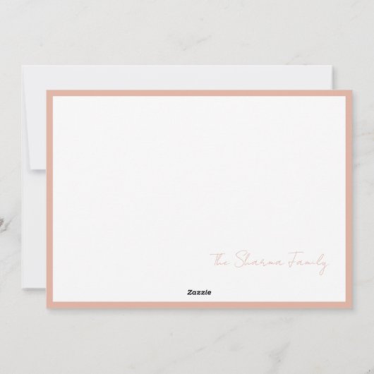 赤面ピンクファミリーフォトクリスマス シーズンカード (裏面)