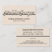 赤面ピンクファーム動物時計獣医 名刺 (正面/裏面)