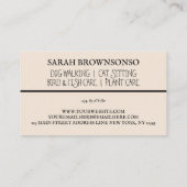 赤面ピンクファーム動物時計獣医 名刺 (裏面)