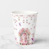 赤面ピンクフェアリーフローラガーデンバースデーパーティー 紙コップ (裏面)