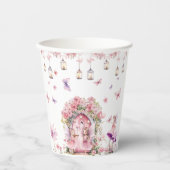 赤面ピンクフェアリーフローラガーデンバースデーパーティー 紙コップ (正面)