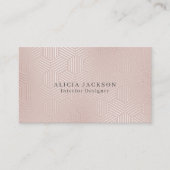 赤面ピンクフェイクバラ金ゴールドインテリアデザイナー 名刺 (正面)