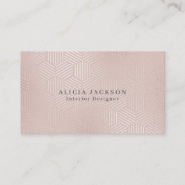 赤面ピンクフェイクバラ金ゴールドインテリアデザイナー 名刺