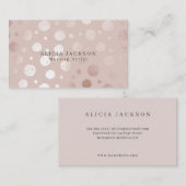 赤面ピンクフェイクバラ金ゴールドエレガントメイクアップアーティスト 名刺 (正面/裏面)