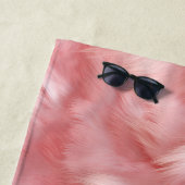 赤面ピンクフェイクファー ビーチタオル (インサイチュ)