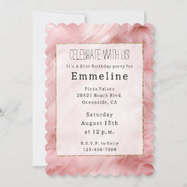 赤面ピンクフェイクファー 招待状