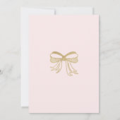 赤面ピンクフェイク金ゴールドグリッターボーガールベビーシャワー 招待状 (裏面)