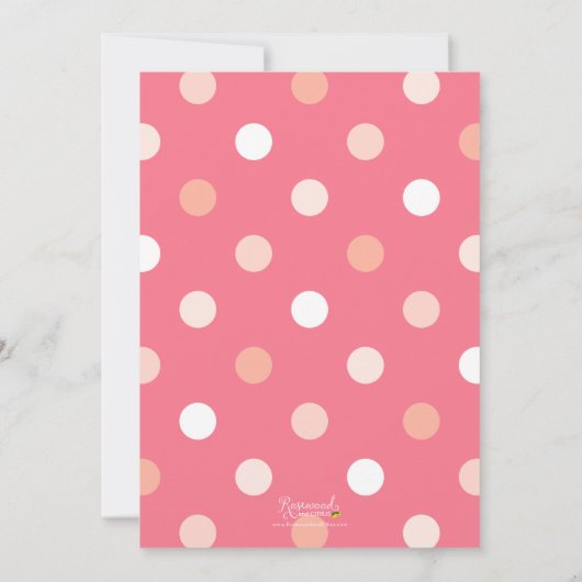 赤面ピンクフェイク金ゴールドバルーン赤ちゃんシャワー 招待状 (裏面)