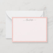 赤面ピンクフェミニン名 ノートカード (正面)