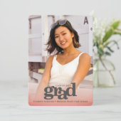 赤面ピンクフォトはっきりしたタイポグラフィモダン 案内状 (スタンド正面)