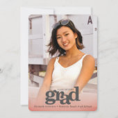 赤面ピンクフォトはっきりしたタイポグラフィモダン 案内状 (正面)