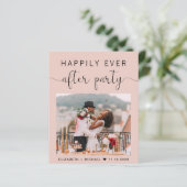 赤面ピンクフォトウェディングレセプション招待状 (スタンド正面)