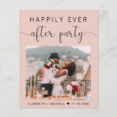 赤面ピンクフォトウェディングレセプション招待状 (正面)