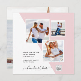 赤面ピンクフォトウェディングQRコード救日