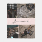 赤面ピンクフォトコラージュ | フリースドッグ毛布 フリースブランケット (正面)