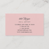赤面ピンクフォトタイポグラフィネイルアーティスト 名刺 (裏面)