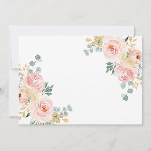 赤面ピンクフォトバプテスマ&ファースト誕生日 招待状 (裏面)