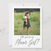 赤面ピンクフォトフラワーガール提案 招待状 (正面)