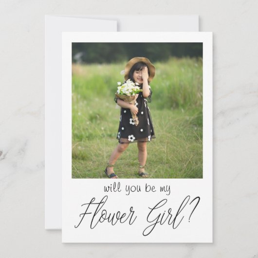 赤面ピンクフォトフラワーガール提案 招待状 (正面)