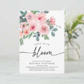 赤面ピンクフォトラブイズイン開花ブライダルシャワー 招待状 (スタンド正面)