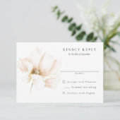 赤面ピンクフラワーウェディングRSVP返信 出欠カード (スタンド正面)