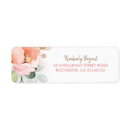 赤面ピンクフラワーエレガントスペシャルパーティー ラベル