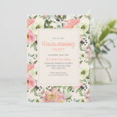 赤面ピンクフラワーズクリームセージグリーン引っ越し祝いパーティー (スタンド正面)