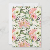 赤面ピンクフラワーズクリームセージグリーン引っ越し祝いパーティー (裏面)