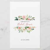 赤面ピンクフラワーズグリーンアドバイス&ウィッシュズカード (裏面)