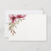 赤面ピンクフラワーズグリーン結婚フローラ 出欠カード (裏面)