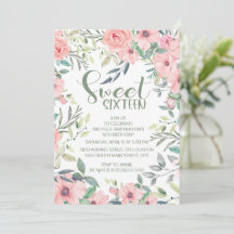 赤面ピンクフラワーズセージ葉グリーンシティーSweet 16