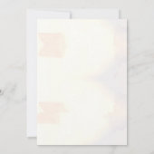 赤面ピンクフラワーズティーパーティーブライダルシャワー 招待状 (裏面)