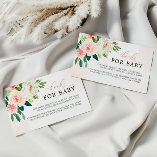 赤面ピンクフラワーズブックベビーエンクロージャカード エンクロージャーカード